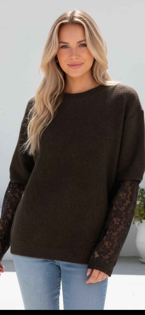 PAXTON CHOCOLATE LACE KNIT