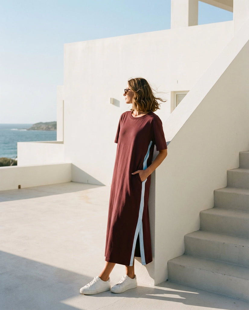 BARKLEY JERSEY TEE DRESS WINE