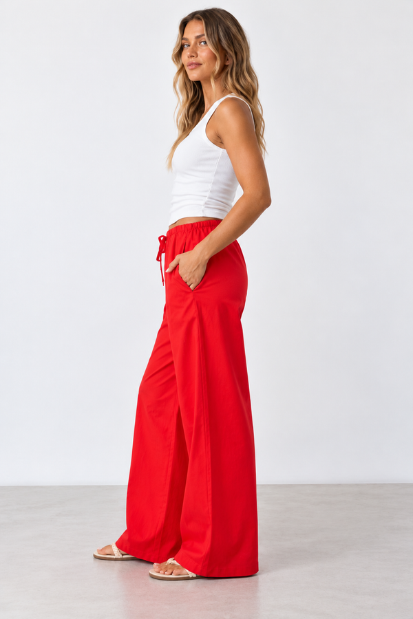 All About Eve Timeless Drawstring Pant-Red