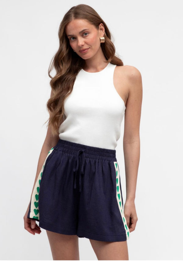 SCOUT SHORTS NAVY GREEN HEART