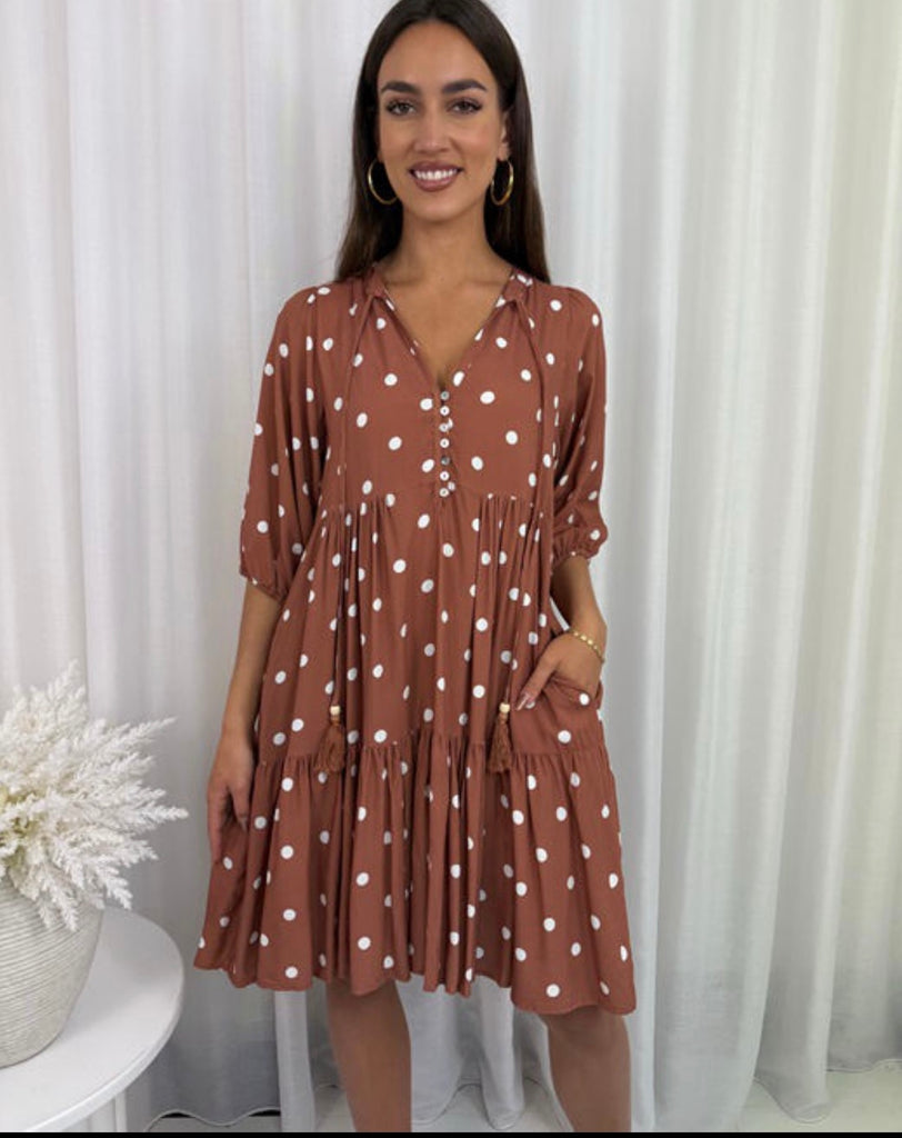 ARLO MINI DRESS CHOCOLATE