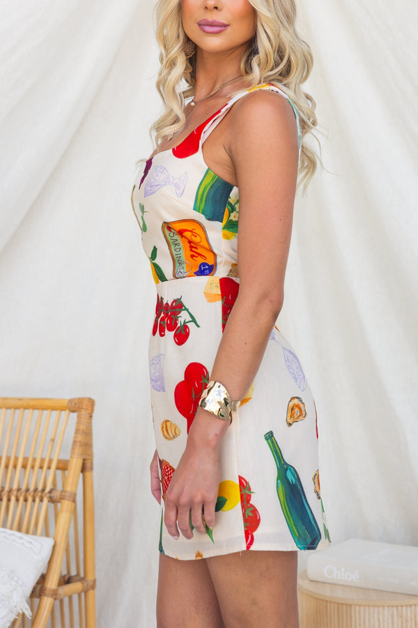 AKASHA MINI DRESS TROPICAL PRINT