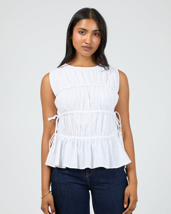 LOU LOU TIE TOP WHITE