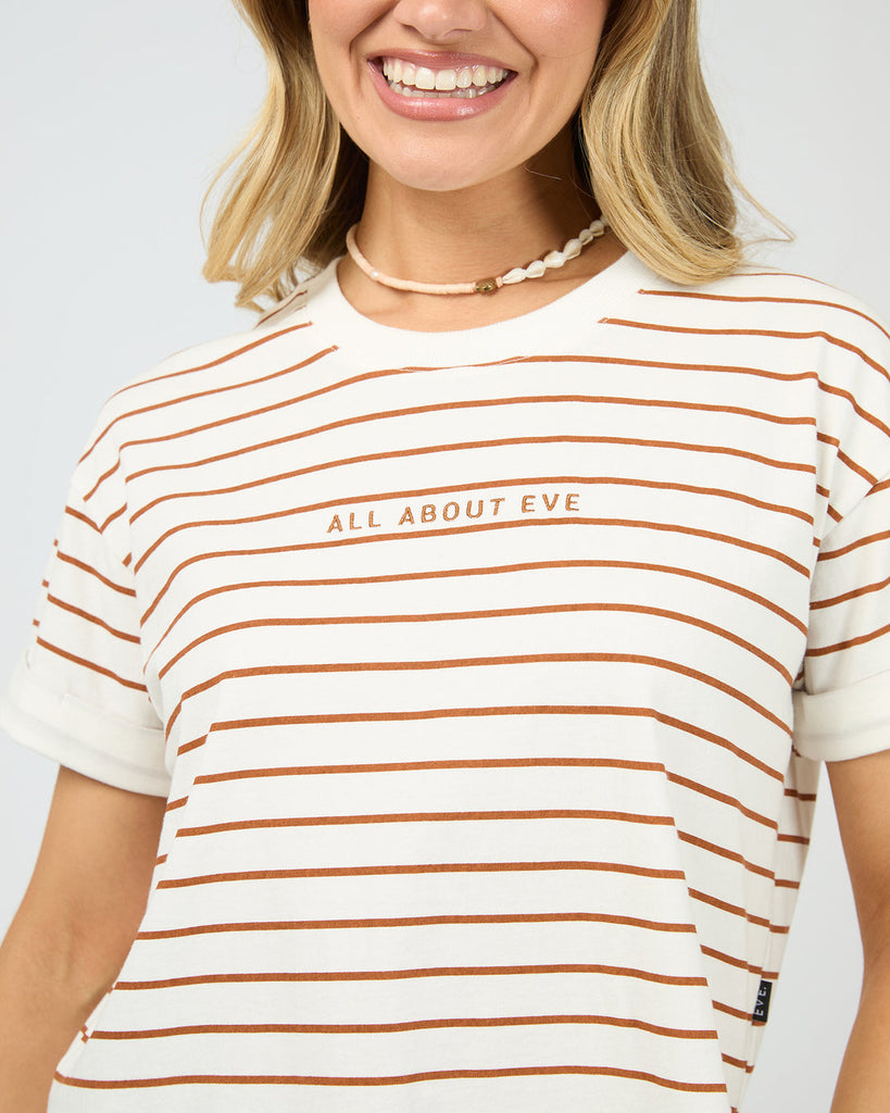 AAE WASHED STRIPE TEE CINNAMON