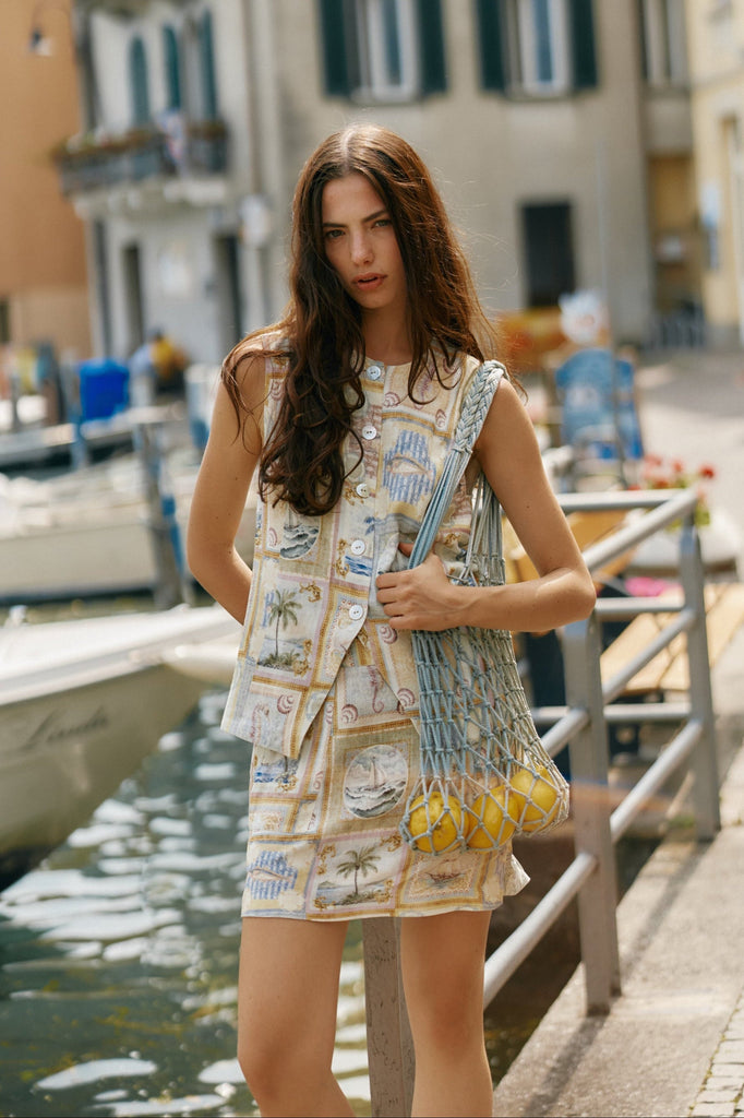 Reo Mini Skirt - Wayfarer Print