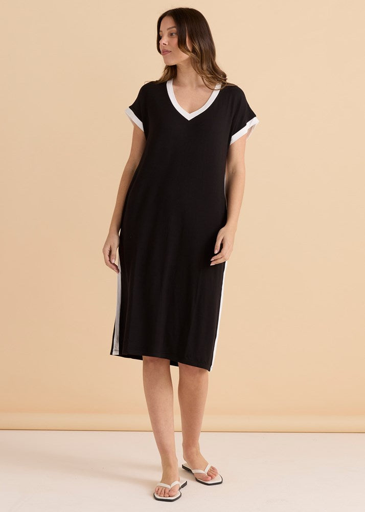 Tula T-Shirt Dress - Black/White