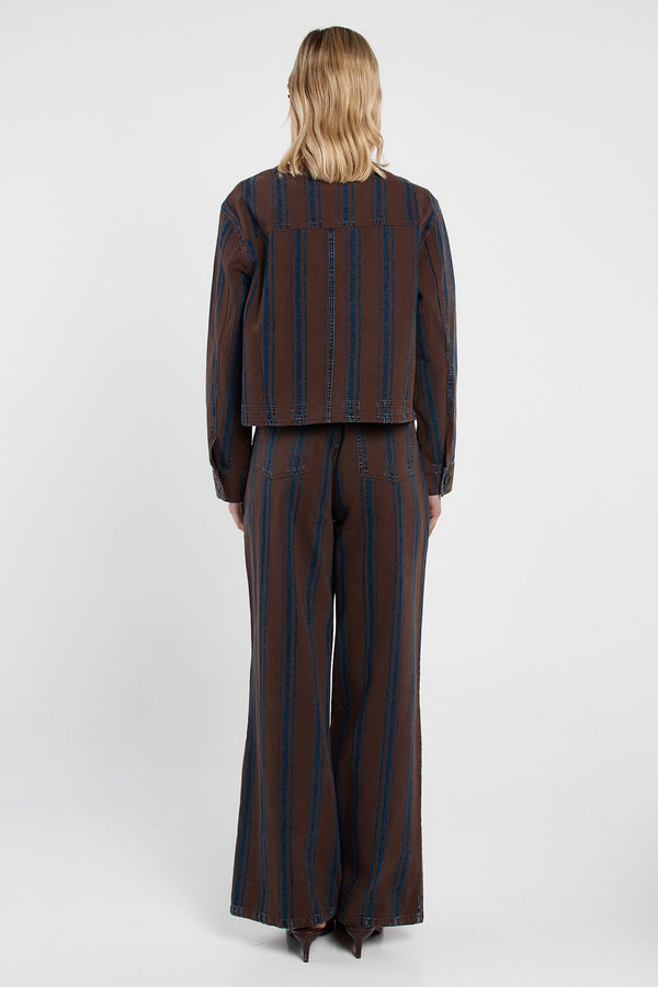 Maja Stripe Jean - Choc/Rinse