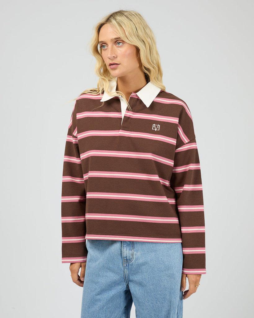 AVERY RUGBY TOP BROWN