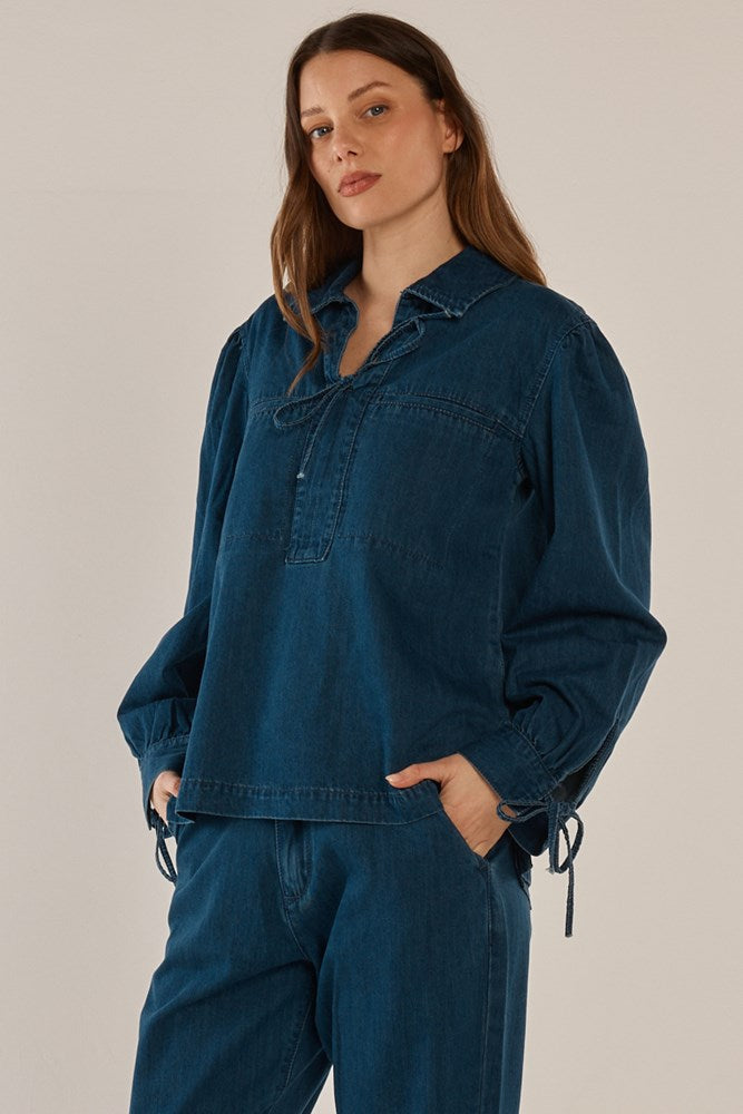 Dubai Blouse - Dark Vintage Wash