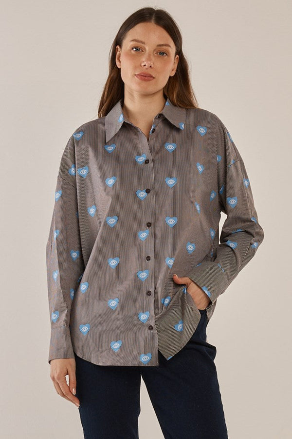 Athena Shirt - Mythology Stripe Print