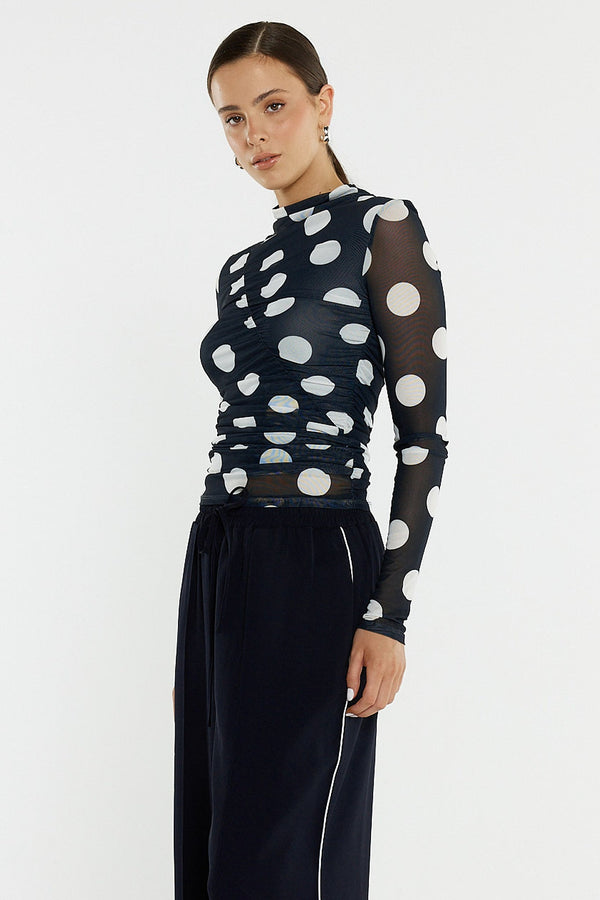 Pammie Seamed Mesh Top