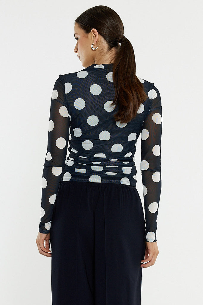 Pammie Seamed Mesh Top