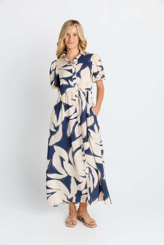 Nova Shirt Dress - Navy Floral