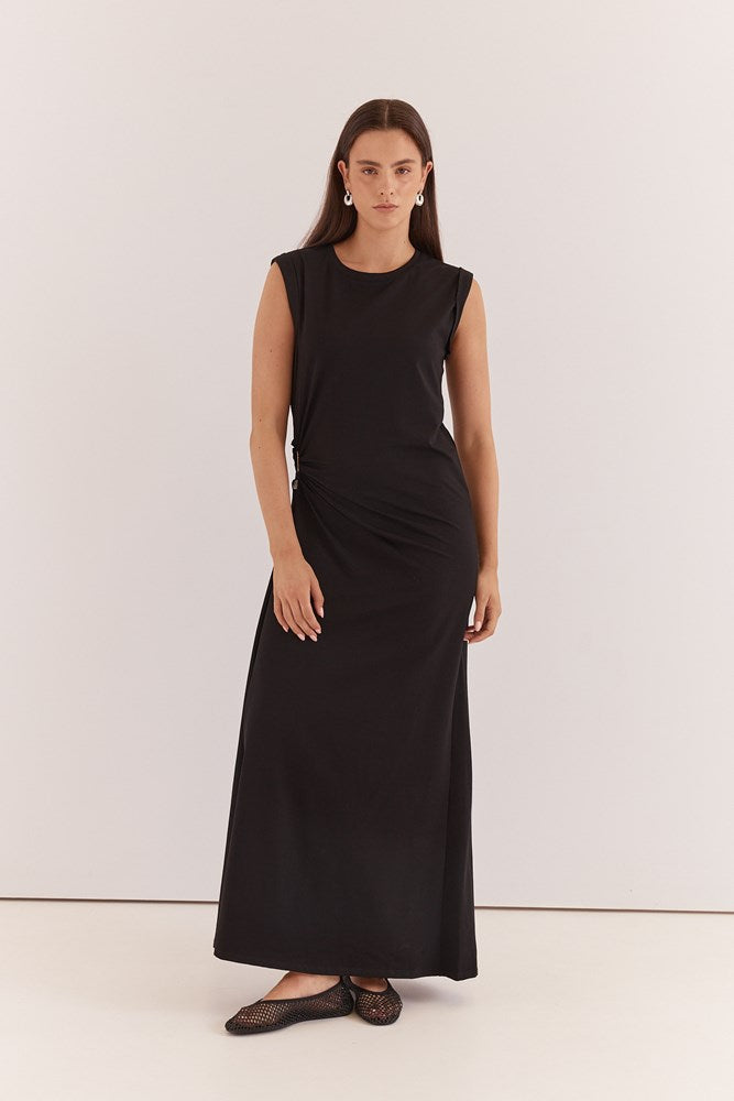 Roxxi Stone Trim Dress - Black