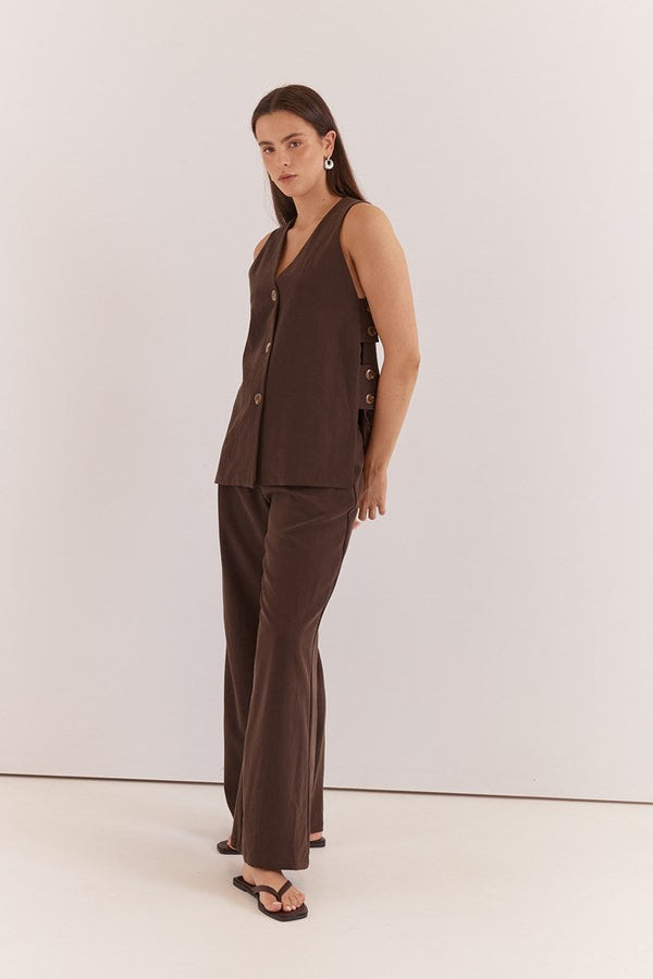 Nevra Side Panel Vest - Chocolate