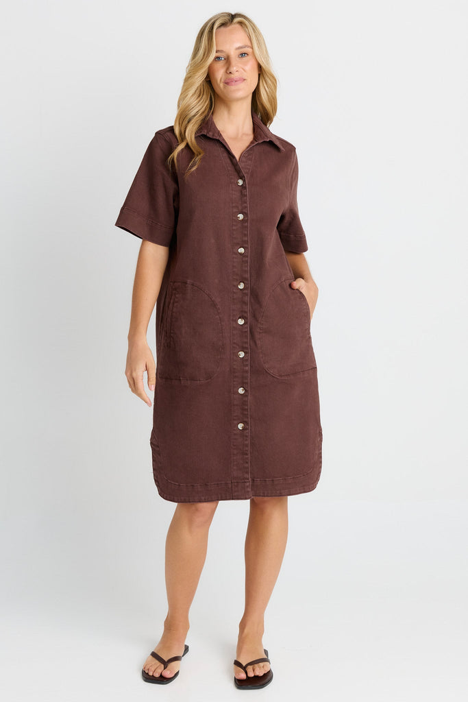 Dawson Denim Dress - Chocolate