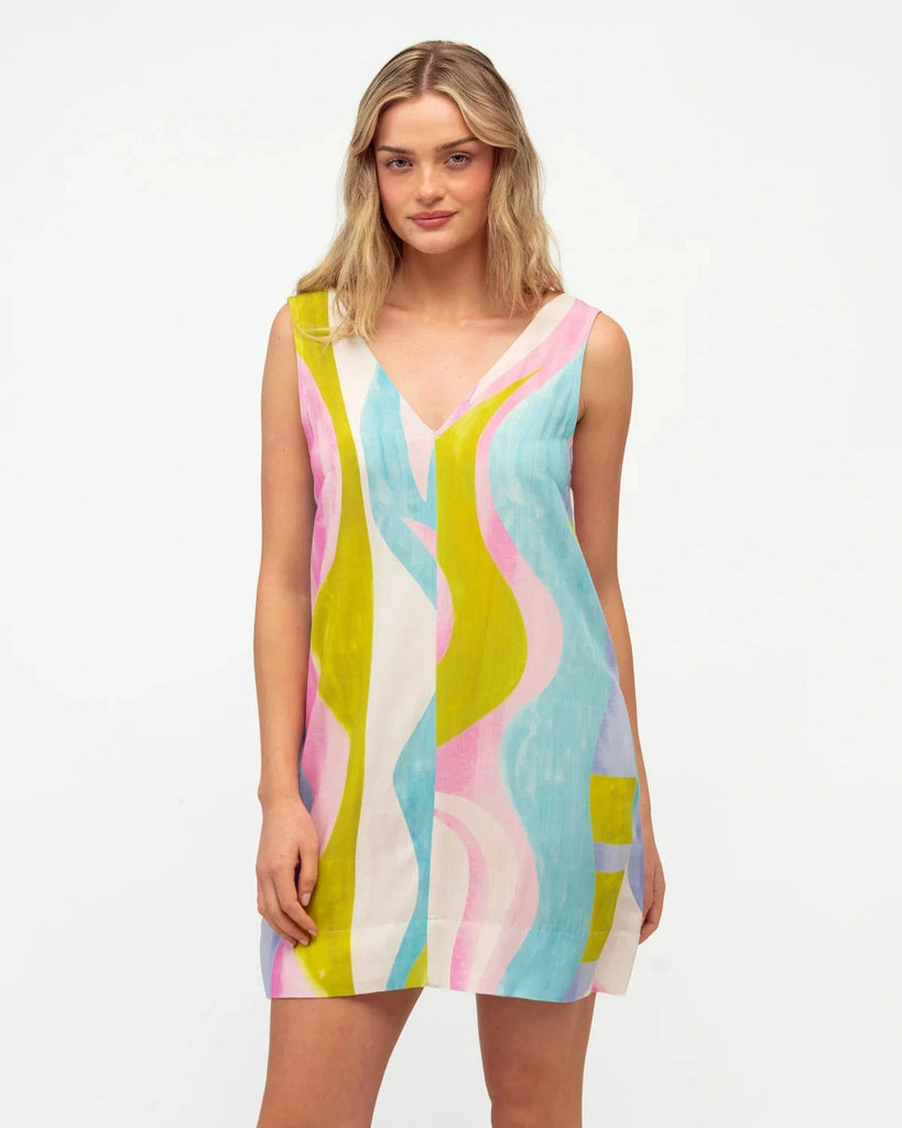 Sunset Ripple Mini Dress