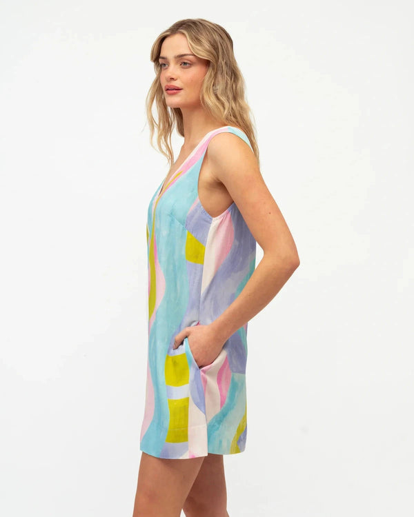Sunset Ripple Mini Dress