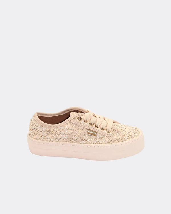 Human Shoes Lift Platform Sneaker | Natural Raffia