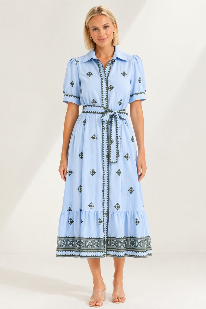 CUBA MIDI DRESS BABY BLUE