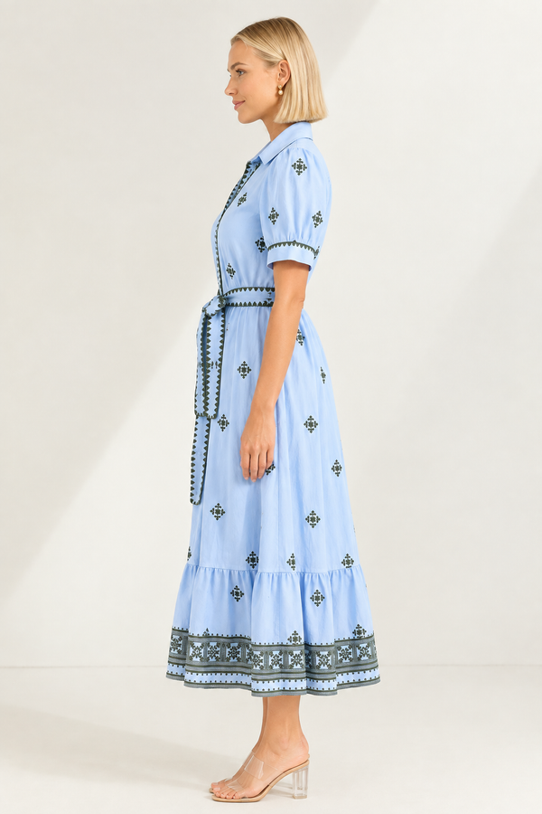 CUBA MIDI DRESS BABY BLUE