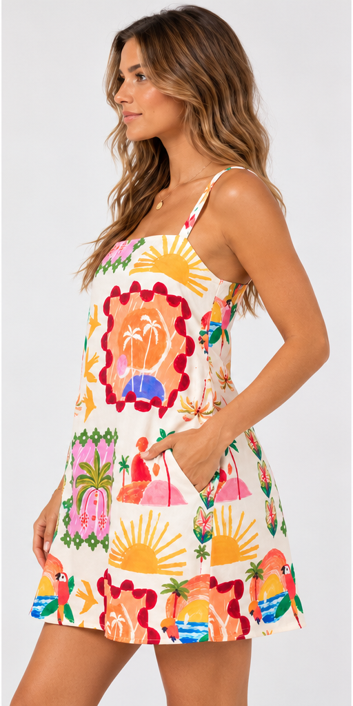 Havana Social Mini Dress – Multi