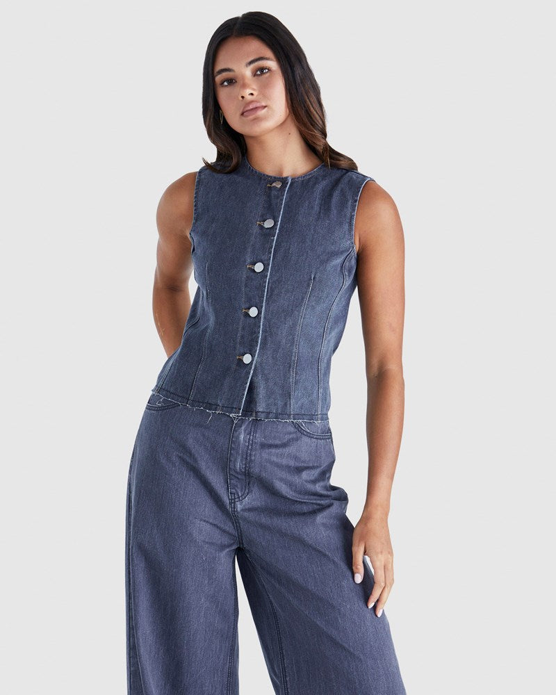 AINSLEY VEST - DARK DENIM