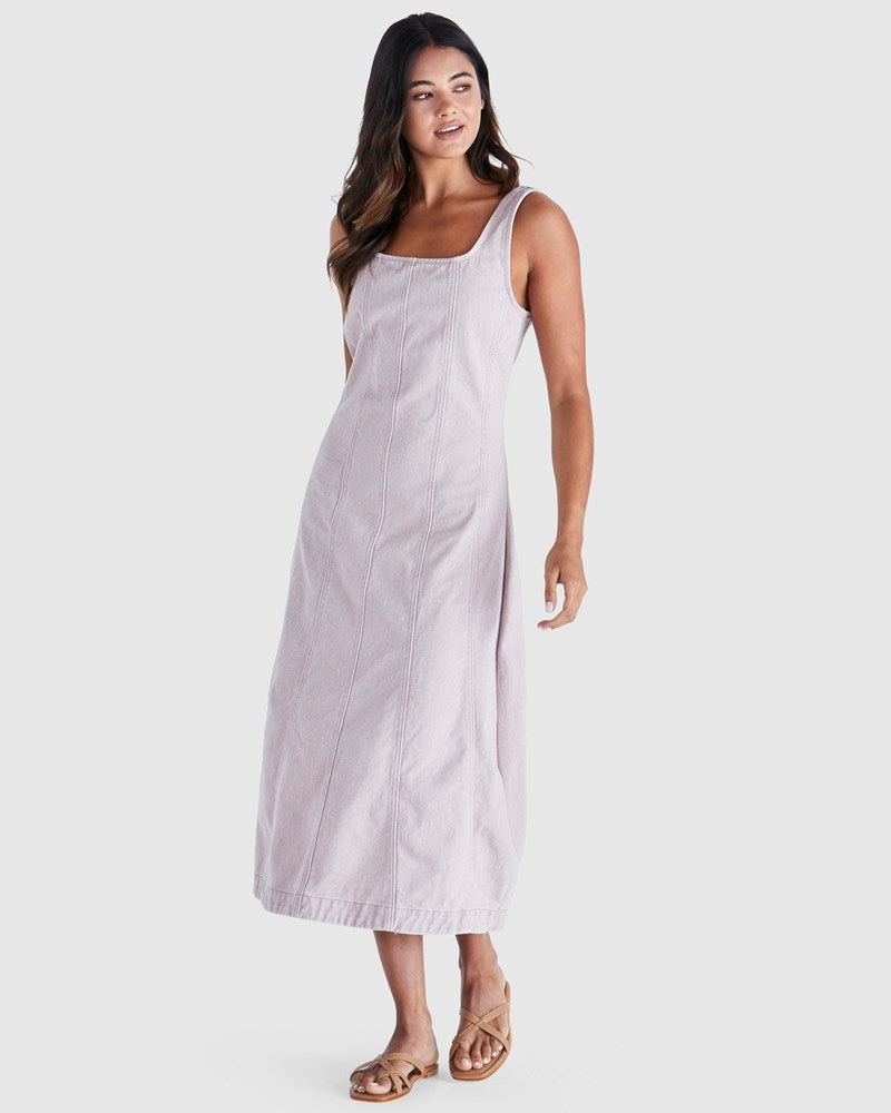 AINSLEY DRESS - BLUSH DENIM