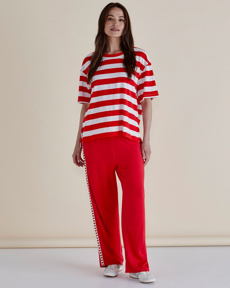 Relax Boxy Tee - Red Stripe
