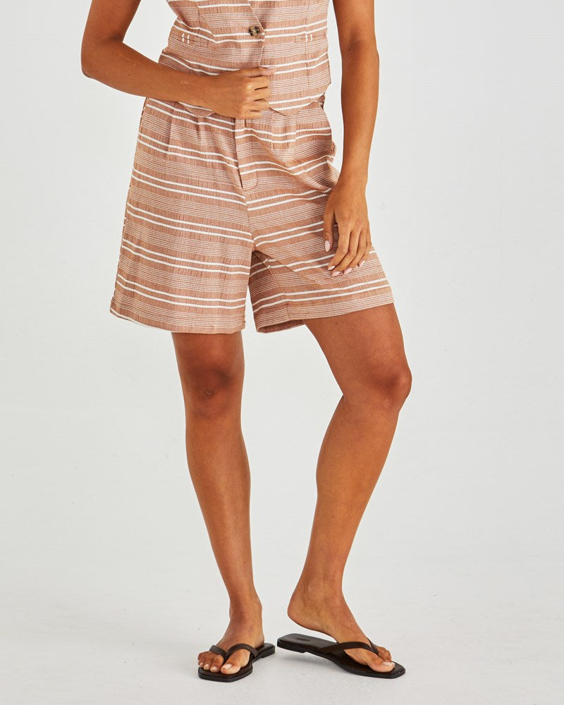 LEA SHORT - TERRACOTTA STRIPE