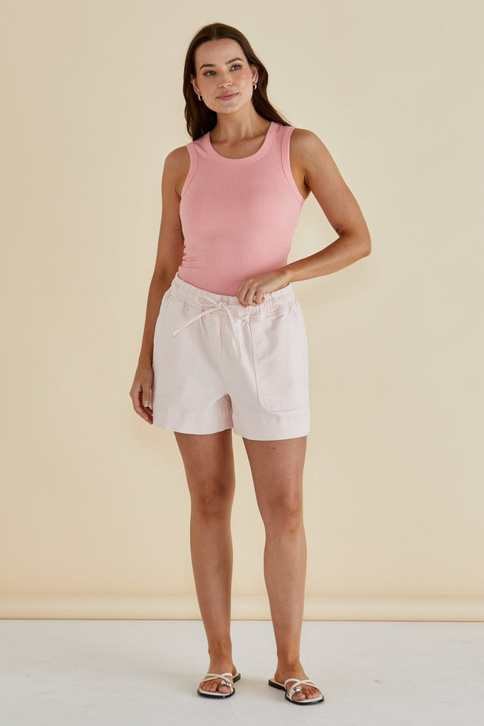 Relax Denim Shorts - Pink
