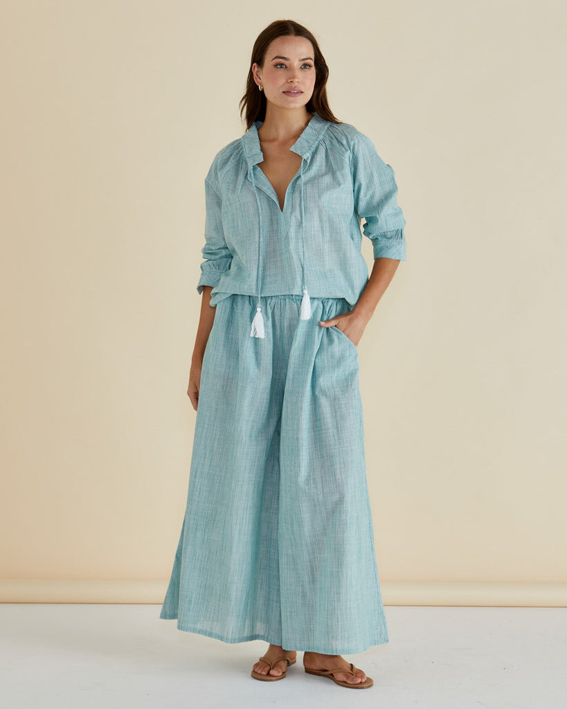 Charli Blouse - Green Stripe
