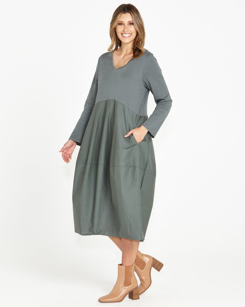 Tulip Dress - Dusty Green