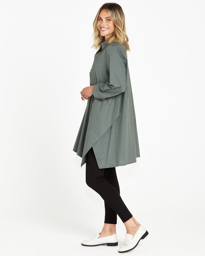 Zaida Tunic Shirt - Dusty Green