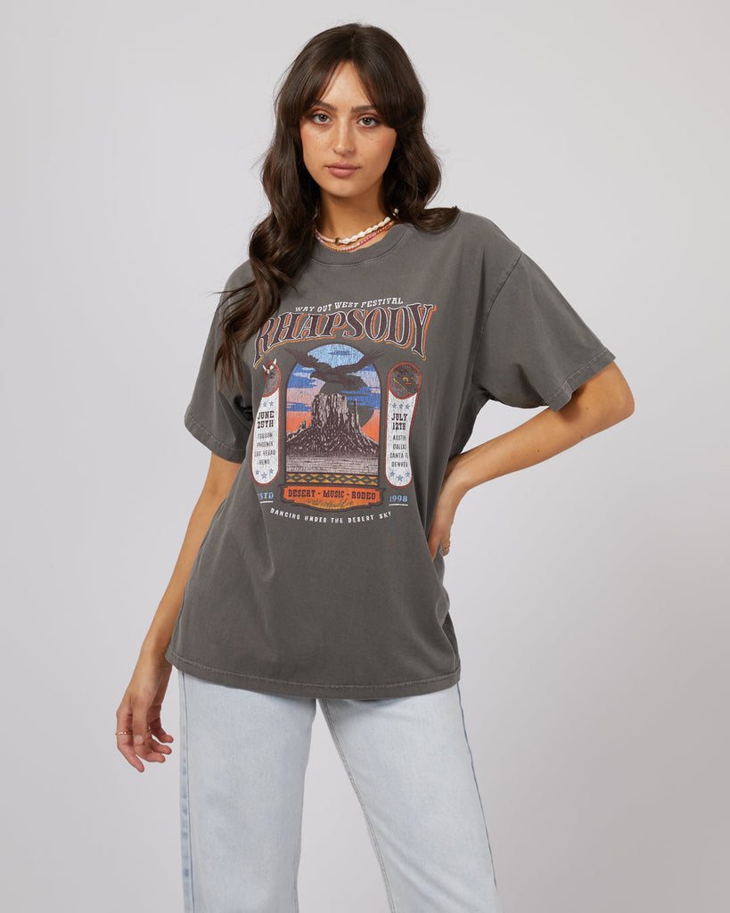 SKY DANCE OVERSIZED TEE CHARCOAL