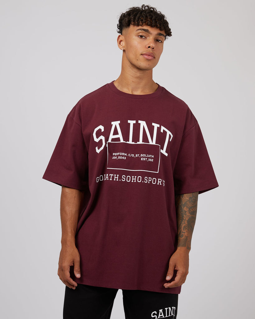 Soho Tee Burgundy Mens