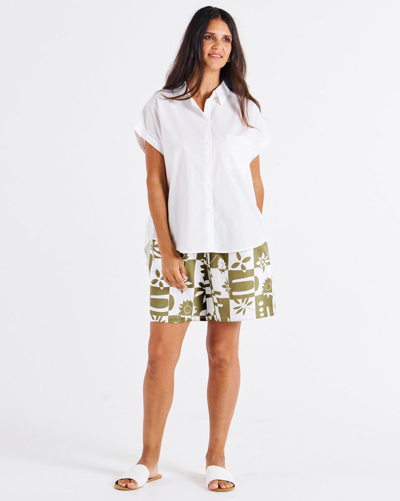 Pomona Cotton Short - Geo Floral