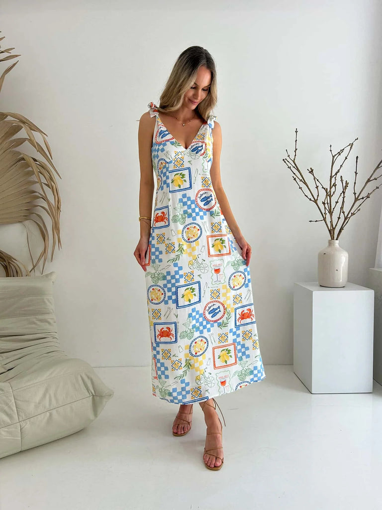 MATILDA TIE MAXI - PICNIC PRINT