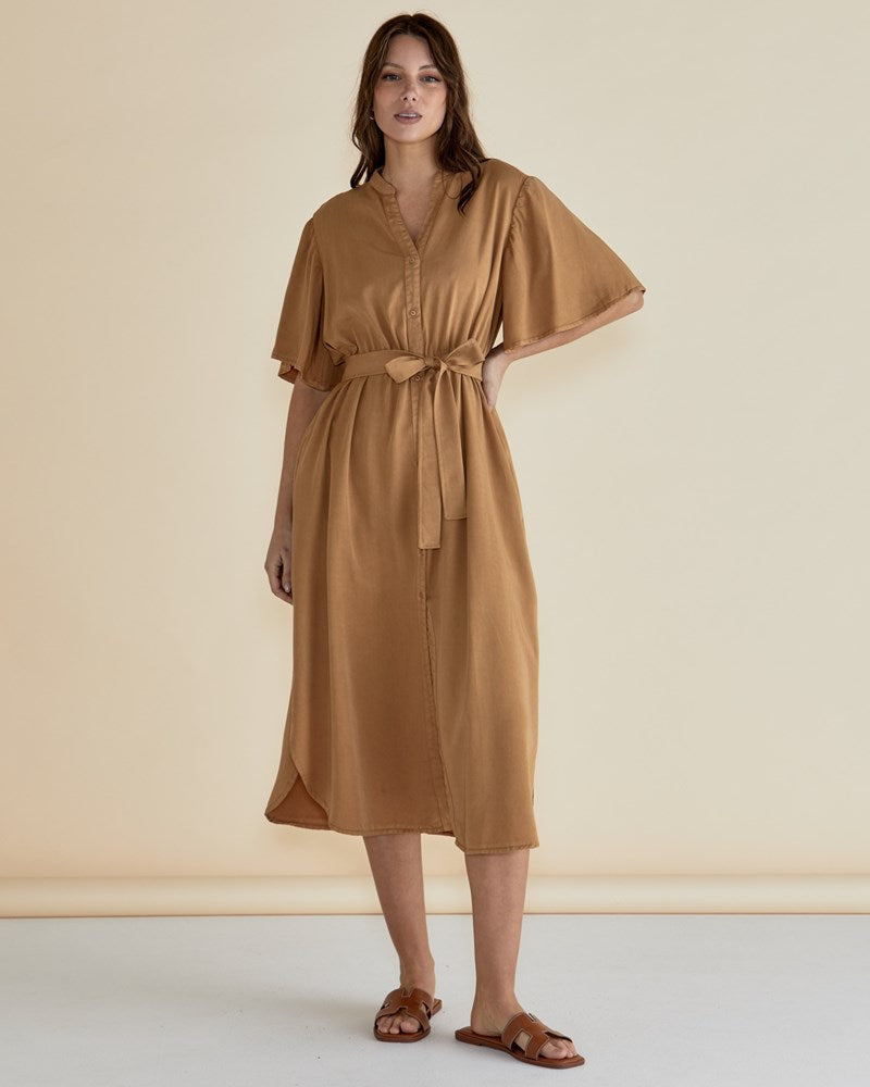 Dresden Lyocell Dress - Tan