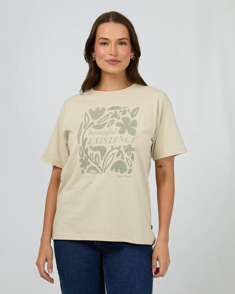 SILENT THEORY STENCIL NATURAL TEE