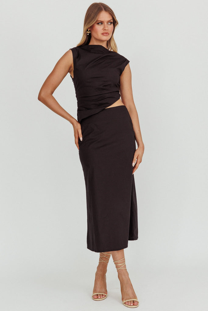 MOSCOW MIDI DRESS BLACK