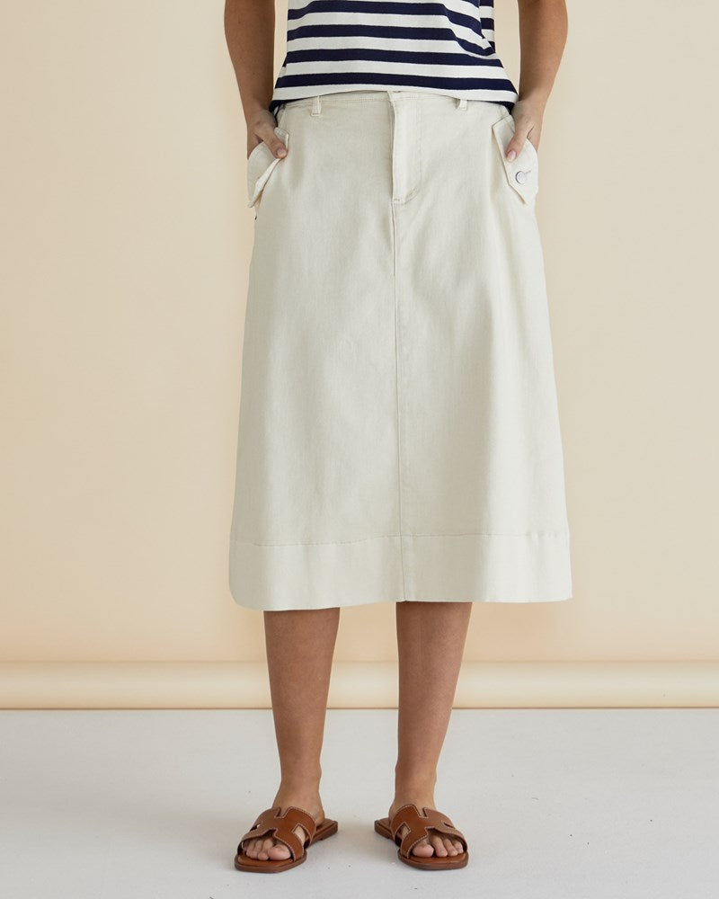 Astra Denim Skirt - Off-White