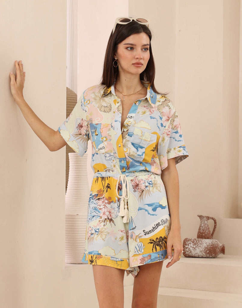 SINNER PLAYSUIT SUNSHINE PRINT