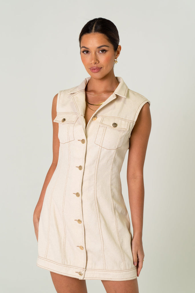 MELROSE MINI DRESS SAND